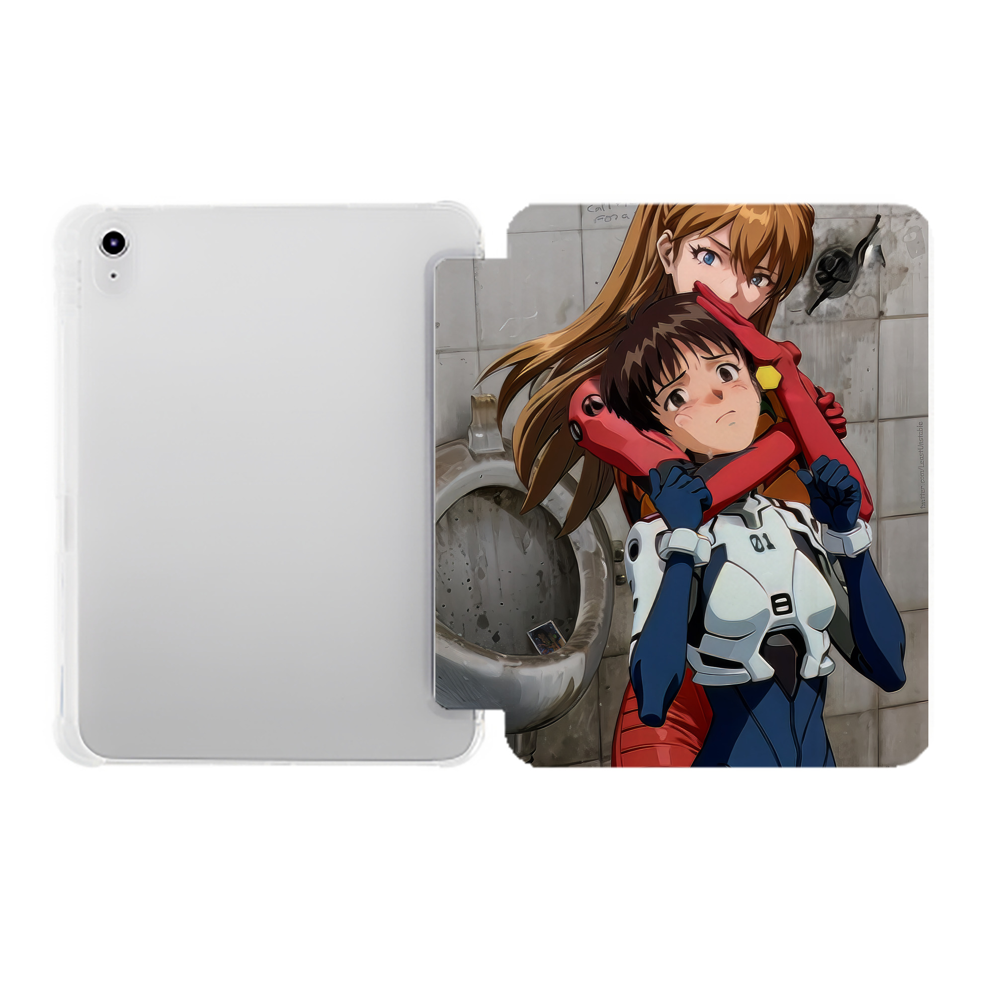（画像用） EVA 新世紀エヴァンゲリオン IPad ケース ペン収納付き 三つ折りスタンド PUレザー×シリコン 対応機種9.5/10.5/10.9インチ